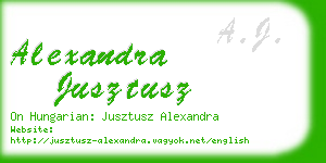 alexandra jusztusz business card